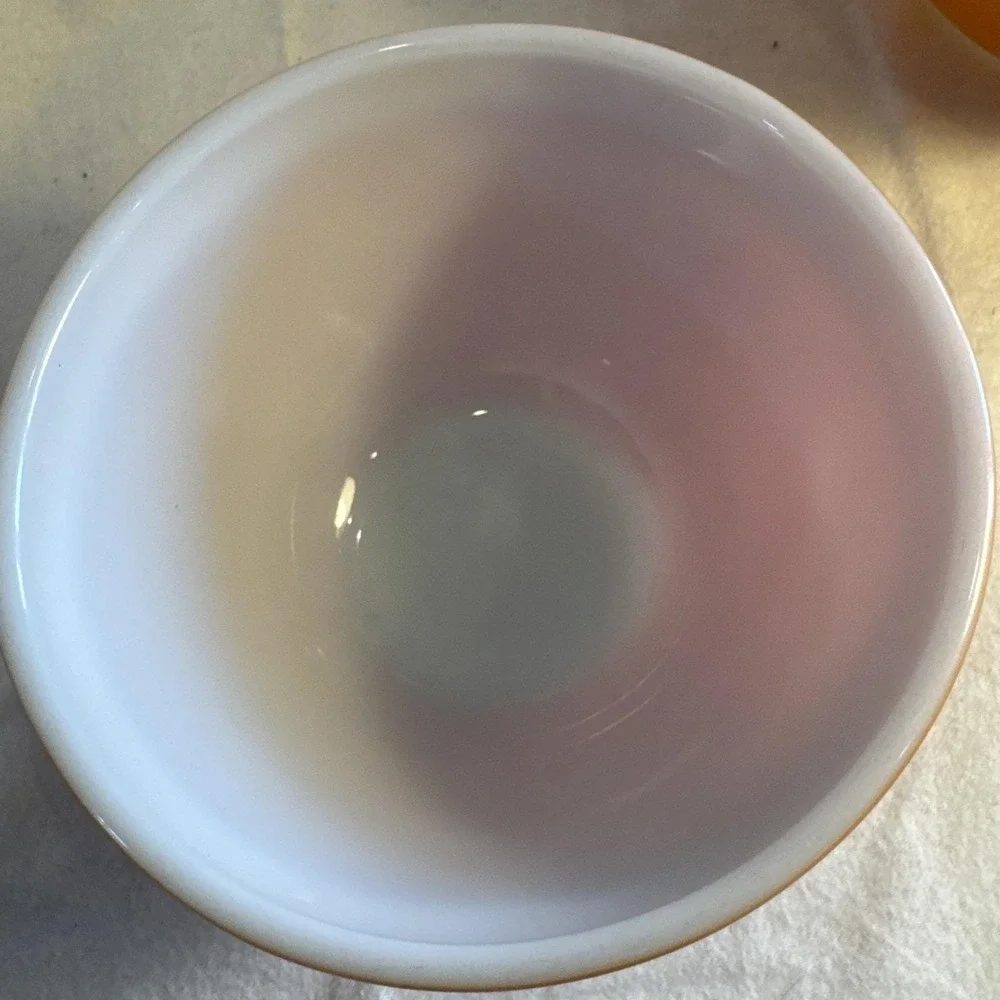 1970s PYREX Flameglo Nesting Mixing Bowls Set # 401, 402 Red-Orange Ombre 1.5 Qt